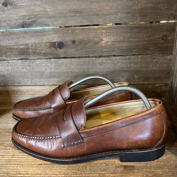 Mens Johnston & Murphy Brown Leather Slip On Penny Loafers Dress Shoes Size 9.5M main image 6